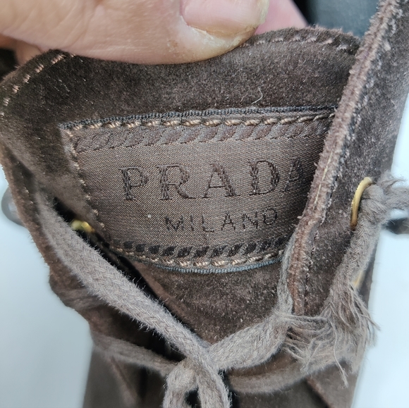 Prada Sport Brown Suede booties sz 38.5 - Picture 4 of 8